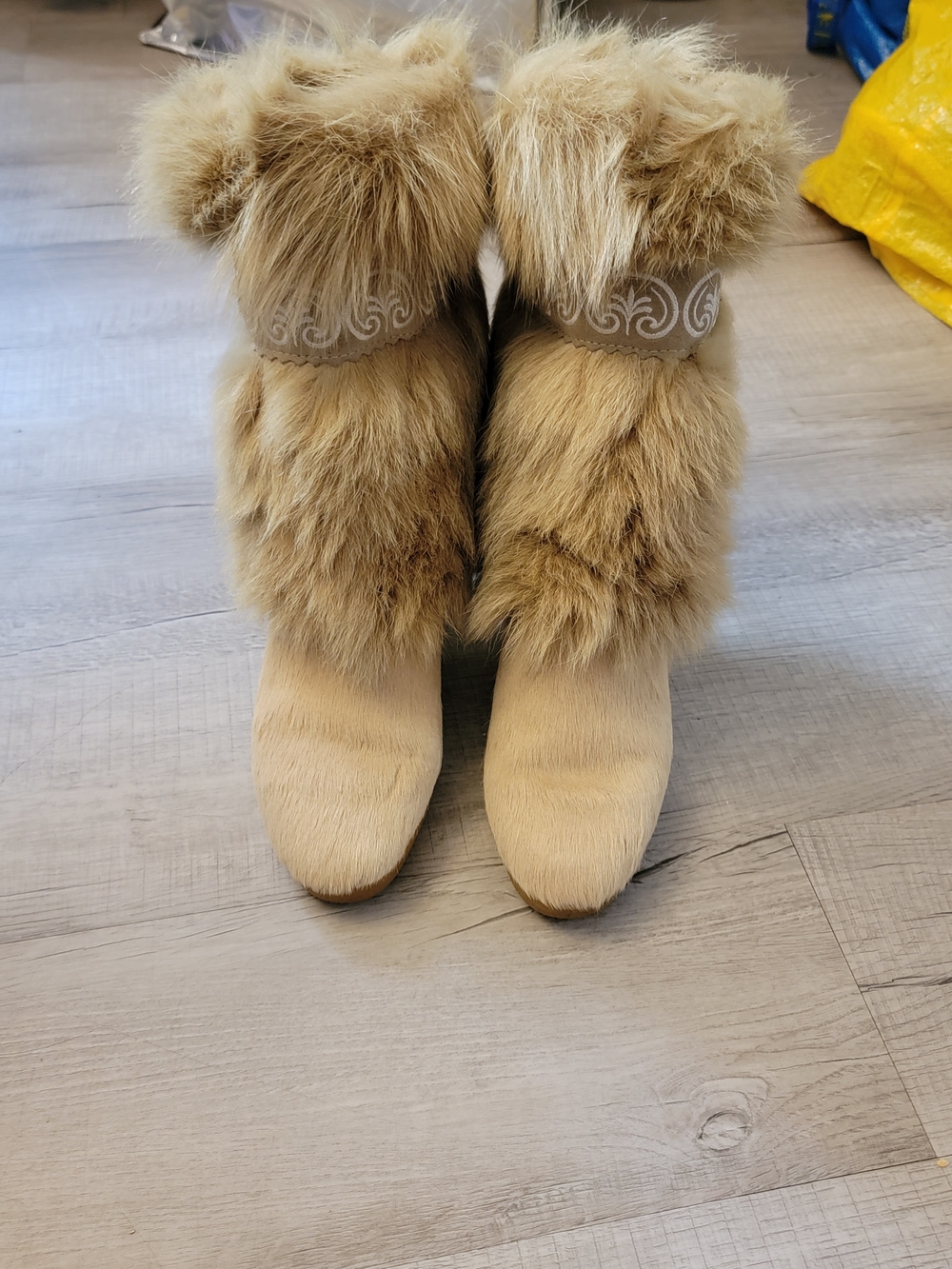 Tecnica Tan Faux Fur Trim Ankle Boots